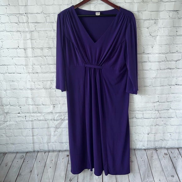 Sangria Dark Purple long sleeve dress size 14 - Picture 5 of 11